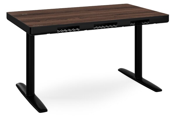 Elektrický psací stůl sit-stand se zásuvkou a bezdrátovou nabíječkou Qi černý/ořech, 1200 mm: ELLIS