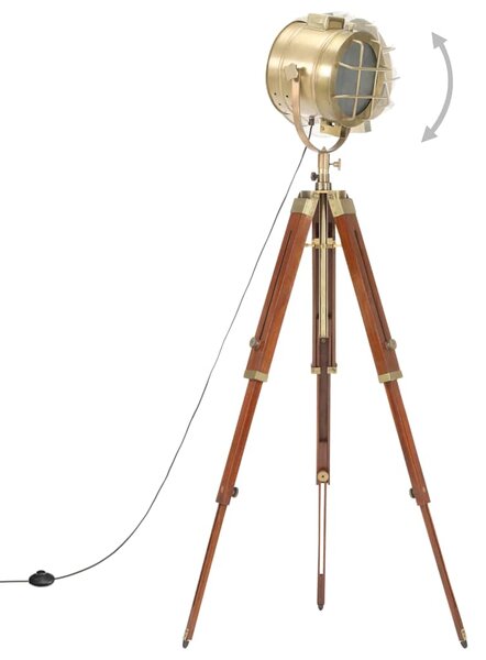 Stojací lampa na stativu masivní mangovníkové dřevo 165 cm 286112