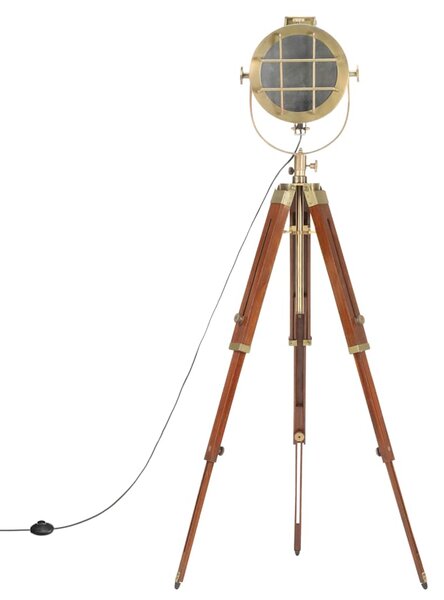 Stojací lampa na stativu masivní mangovníkové dřevo 165 cm 286112