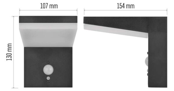 EMOS LED zahradní solární nástěnné svítidlo s čidlem soumraku, VEREA, 10,7 × 15,4 × 13 cm 1554204000