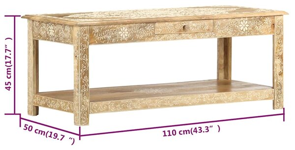 Konferenční stolek 110x50x45 cm ruční malba masivní mangovník 286146