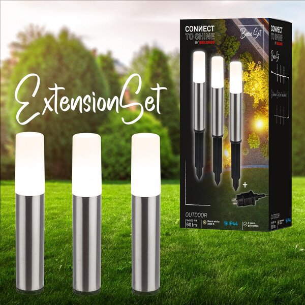 BRI 3926032 CONNECT TO SHINE prodlužovací sada Junca 3ks LED venkovních sloupkových svítidel, IP44 - BRILONER