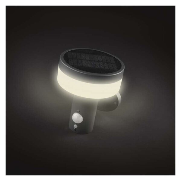 EMOS LED zahradní solární nástěnné svítidlo s čidlem soumraku, TERION, 12,5 × 14,7 × 14,2 cm 1554202000