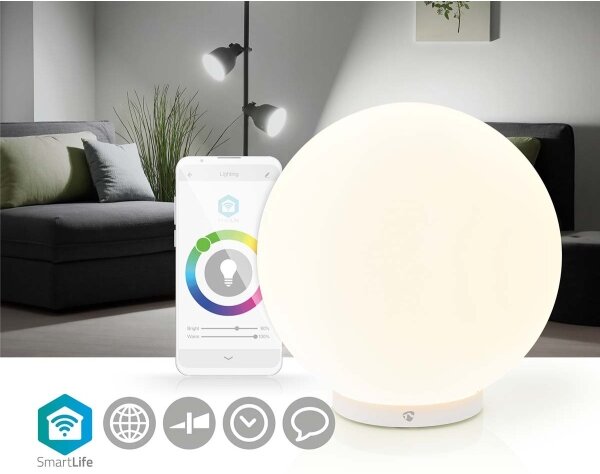 Nedis WIFILM10CWT - LED RGBW Stmívatelná stolní lampa SmartLife LED/5W/5V Wi-Fi