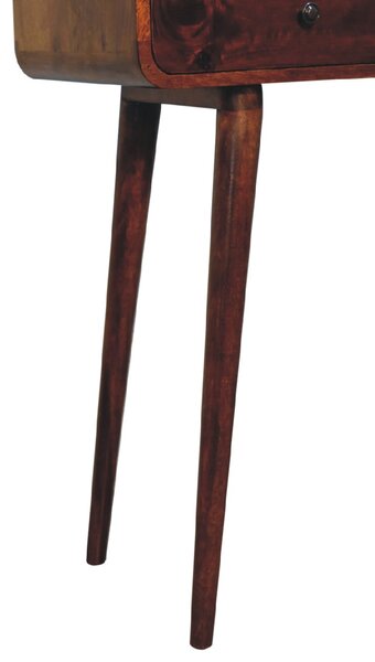 Konzolový stolek v kaštanovém odstínu se zaoblenými liniemi, 80 × 35 × 78 cm