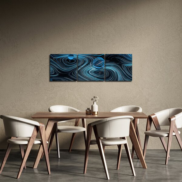 Abstraktní obraz (s hodinami) (90x30 cm)