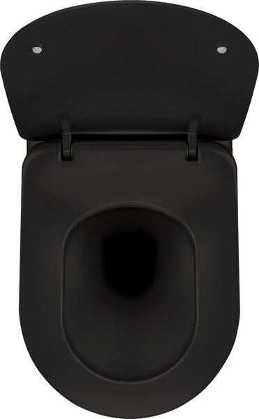 Deante Peonia Zero, závěsná WC mísa RimFree, 51 x 36 cm, černá, CDE_NZPW