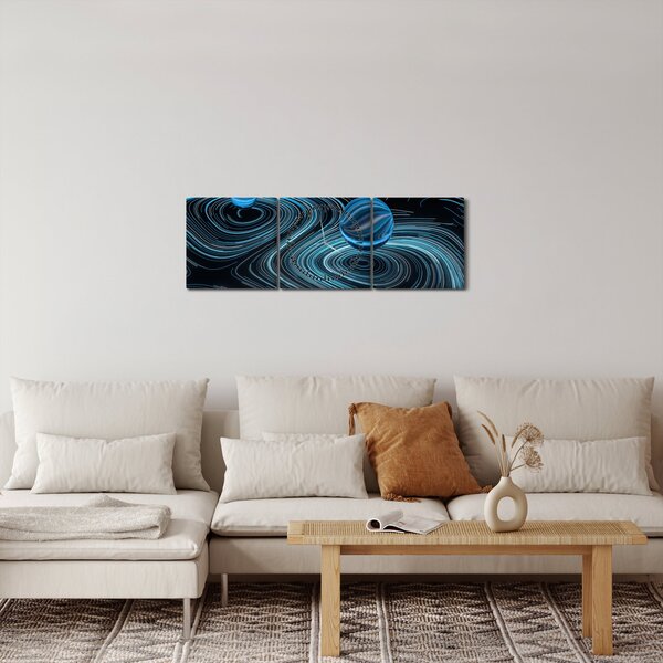 Abstraktní obraz (s hodinami) (90x30 cm)