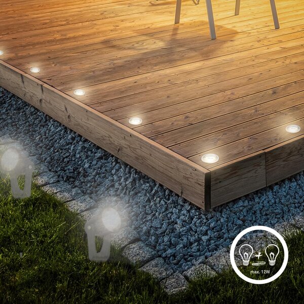 BRI 3923034 CONNECT TO SHINE prodlužovací sada Teak 3ks LED zapuštěných svítidel do země, IP65 - BRILONER
