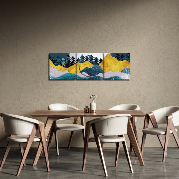 Obraz - Polární krajina (s hodinami) (90x30 cm)