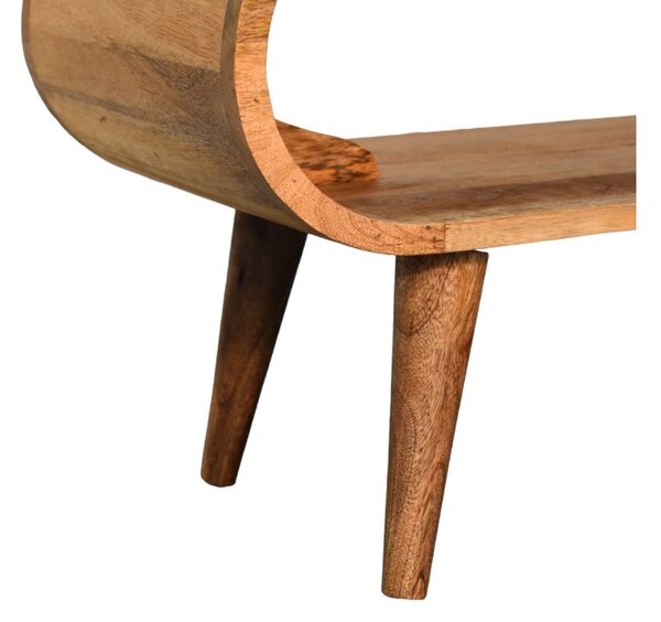 TV stolek Amaya v dubovém odstínu z masivního mangového dřeva, 90 × 35 × 40 cm