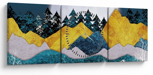 Obraz - Polární krajina (s hodinami) (90x30 cm)