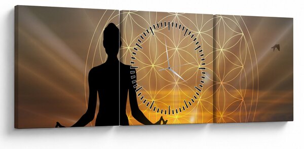 Obraz meditace (s hodinami) (90x30 cm)