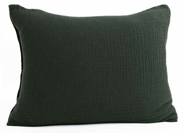 MK Lůžkoviny Mušelínový povlak na polštář 50 x 70 cm - Alexia tmavě zelená