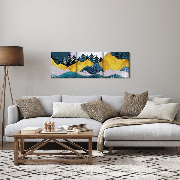 Obraz - Polární krajina (s hodinami) (90x30 cm)