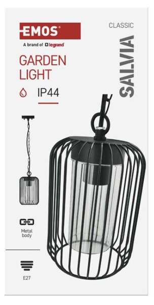 EMOS LED zahradní závěsné svítidlo SALVIA, 16 × 16 × 32 cm, 1 × E27, 15 W 1554001000