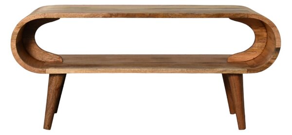 TV stolek Amaya v dubovém odstínu z masivního mangového dřeva, 90 × 35 × 40 cm