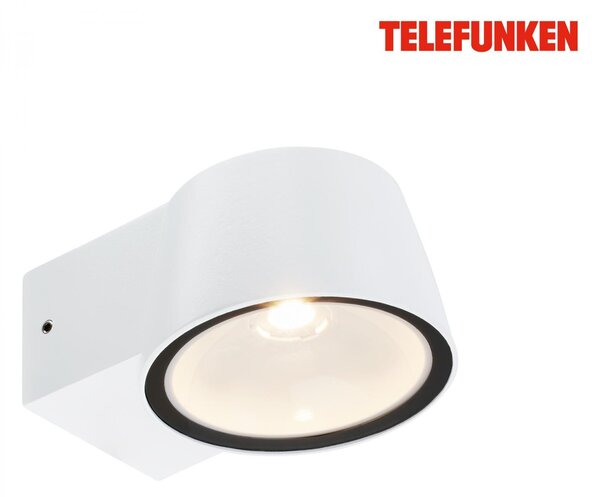 TF 323006TF TELEFUNKEN LED venkovní nástěnné svítidlo, IP54 voděodolné a prachotěsné, bílý hliník - BRILONER
