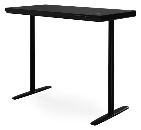Elektrický psací stůl sit-stand se zásuvkou a bezdrátovou nabíječkou Qi černý, 1400 mm: ELLIS
