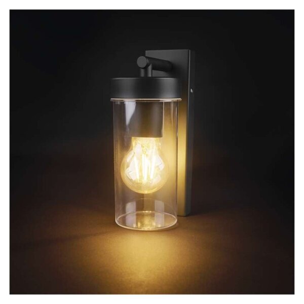 EMOS LED zahradní nástěnné svítidlo ZALA, 14,5 × 8,9 × 26,2 cm, 1 × E27, 15 W 1554000007