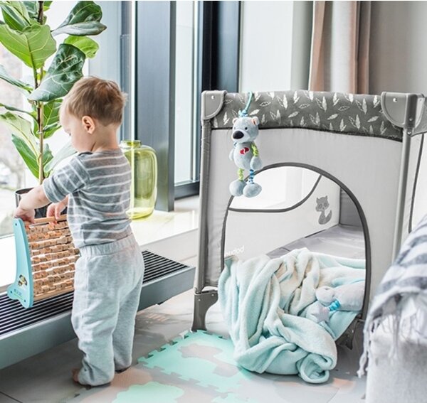 BabyOno - Cestovní postýlka BASIC šedá
