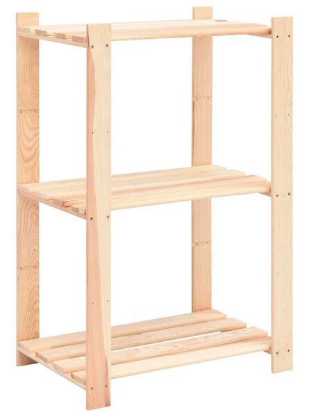 Regály 3 police 2 ks 60 x 38 x 90 cm masivní borovice 150 kg 3051121