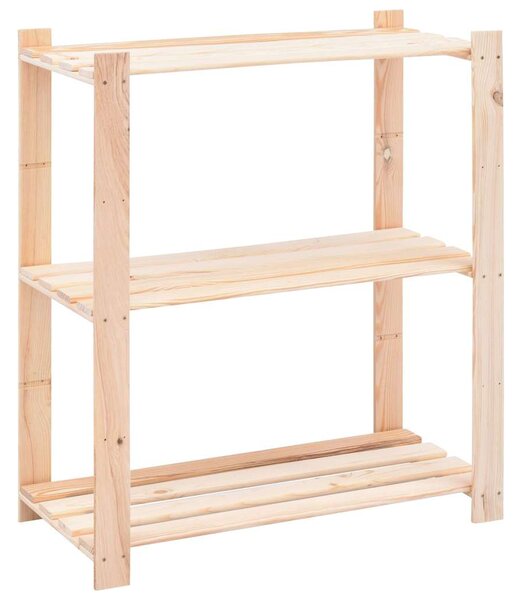 Regály 3 police 3 ks 80 x 38 x 90 cm masivní borovice 150 kg 3051118