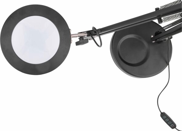 Extol - LED Stmívatelná stolní lampa s lupou LED/8W/5V 2900/4500/7500K černá