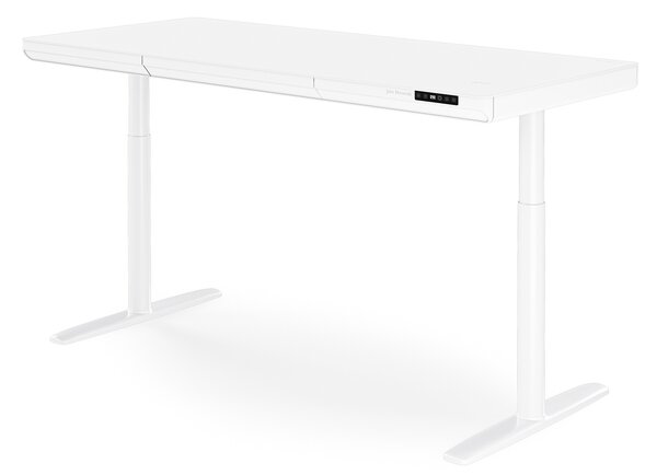 Elektrický psací stůl sit-stand se zásuvkou a bezdrátovou nabíječkou Qi bílý, 1600 mm: ELLIS