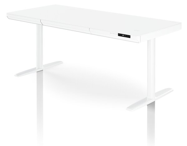 Elektrický psací stůl sit-stand se zásuvkou a bezdrátovou nabíječkou Qi bílý, 1600 mm: ELLIS