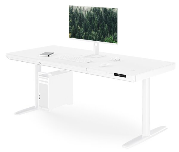 Elektrický psací stůl sit-stand se zásuvkou a bezdrátovou nabíječkou Qi bílý, 1600 mm: ELLIS