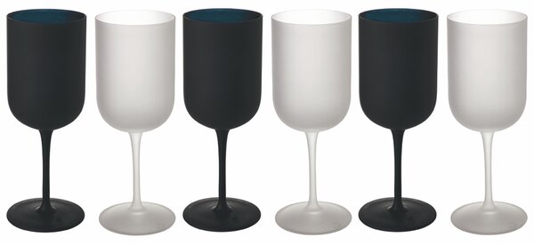 VILLA D’ESTE HOME TIVOLI Set sklenic Oslo/Masai Black 6 kusů, černá/bílá, matná