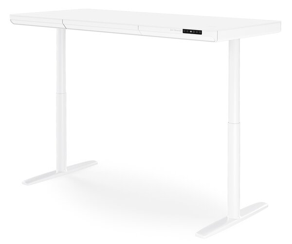 Elektrický psací stůl sit-stand se zásuvkou a bezdrátovou nabíječkou Qi bílý, 1600 mm: ELLIS