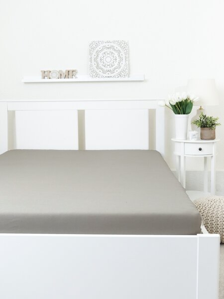 Jersey prostěradlo Classic 90 × 200 cm - šedohnědá