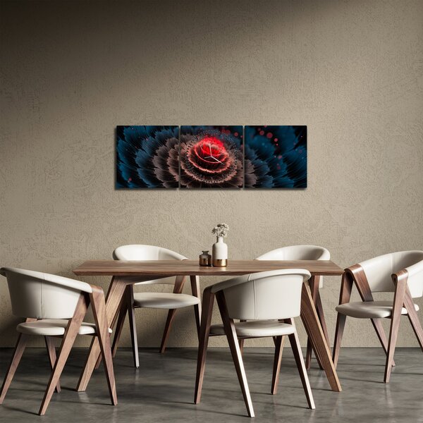 Obraz abstrakce (s hodinami) (90x30 cm)