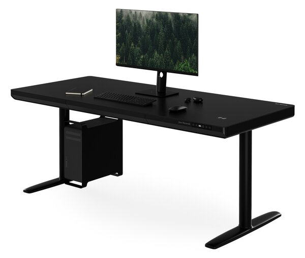 Elektrický psací stůl sit-stand se zásuvkou a bezdrátovou nabíječkou Qi černý, 1600 mm: ELLIS