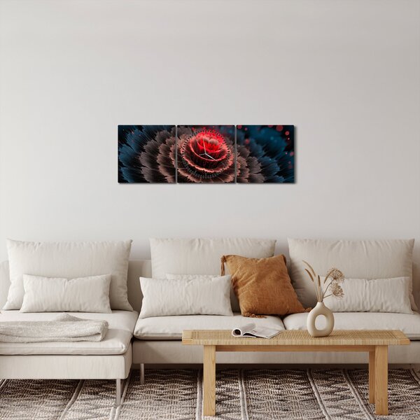 Obraz abstrakce (s hodinami) (90x30 cm)