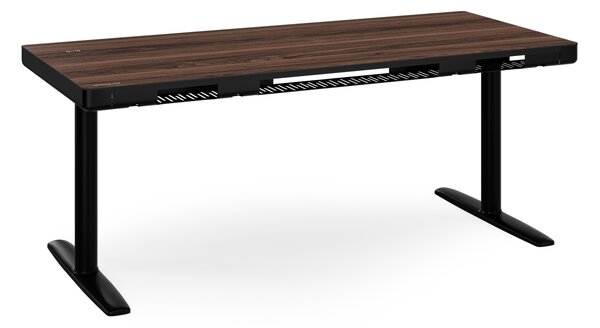 Elektrický psací stůl sit-stand se zásuvkou a bezdrátovou nabíječkou Qi černý/ořech, 1600 mm: ELLIS