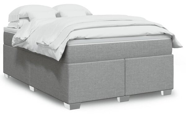 Box spring postel s matrací světle šedá 140 x 190 cm textil 3285130