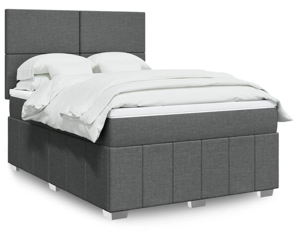 Box spring postel s matrací tmavě šedý 140 x 190 cm textil 3291657