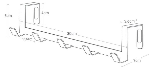 Bílý kovový věšák na dveře 30 cm Tower – YAMAZAKI