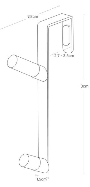 Černý kovový věšák na dveře 1,5 cm Tower – YAMAZAKI