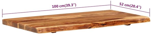 Krycí deska pro toaletní skříňku masivní akácie 100x52x3,8 cm 286322