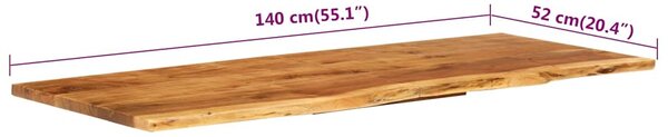 Krycí deska pro toaletní skříňku masivní akácie 140x52x2,5 cm 286325