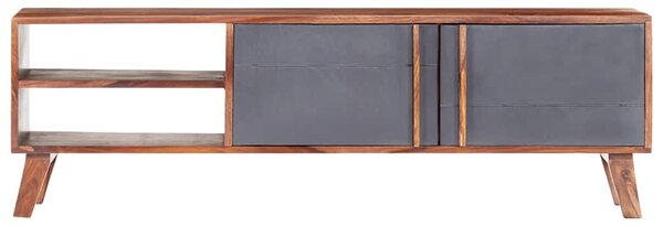 TV stolek šedý 140 x 30 x 45 cm masivní dřevo 286369