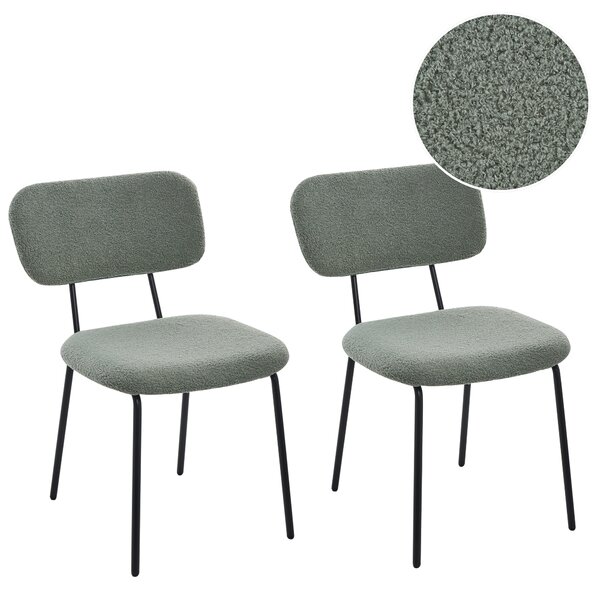 Sada 2 židlí ADAIR Buklé Světle zelená