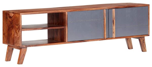 TV stolek šedý 140 x 30 x 45 cm masivní dřevo 286369