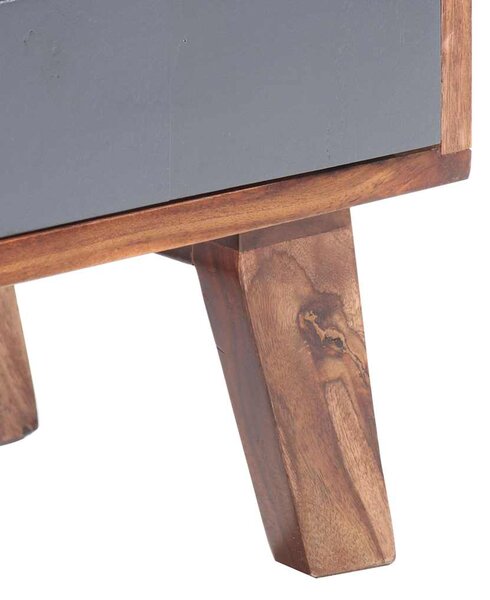 TV stolek šedý 140 x 30 x 45 cm masivní dřevo 286369