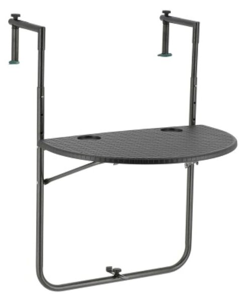 Livin'outdoor 441601 Balcony Foldable Table Half Round Grey