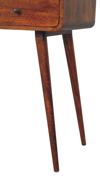Konzolový stolek Triple v kaštanovém odstínu se zaoblenými liniemi, šířka 130 cm